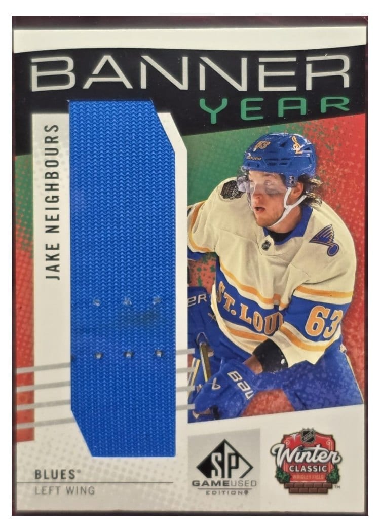 2025-26 SP Game Used 2025 Winter Classic Banner Year Relics Jake Neighbours #BYWC-JN card