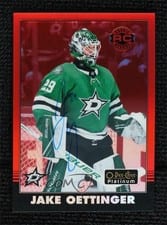 Jake Oettinger 2021 O-Pee-Chee Platinum 2020 Update Retro Red Rainbow Autograph card