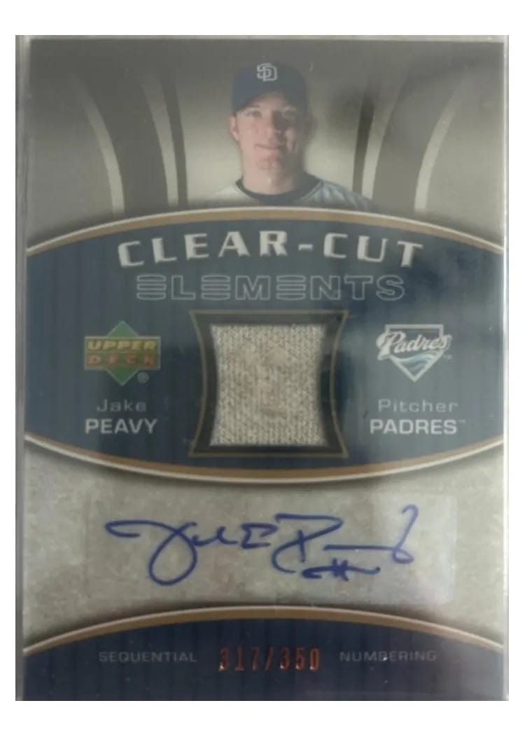 2007 Upper Deck Elements Clear Cut Autograph Jake Peavy #CCE-JP card