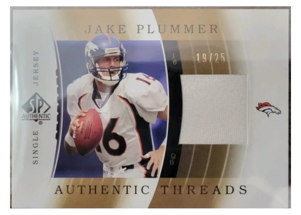 2003 SP Authentic Threads Jake Plummer #JC-JP card