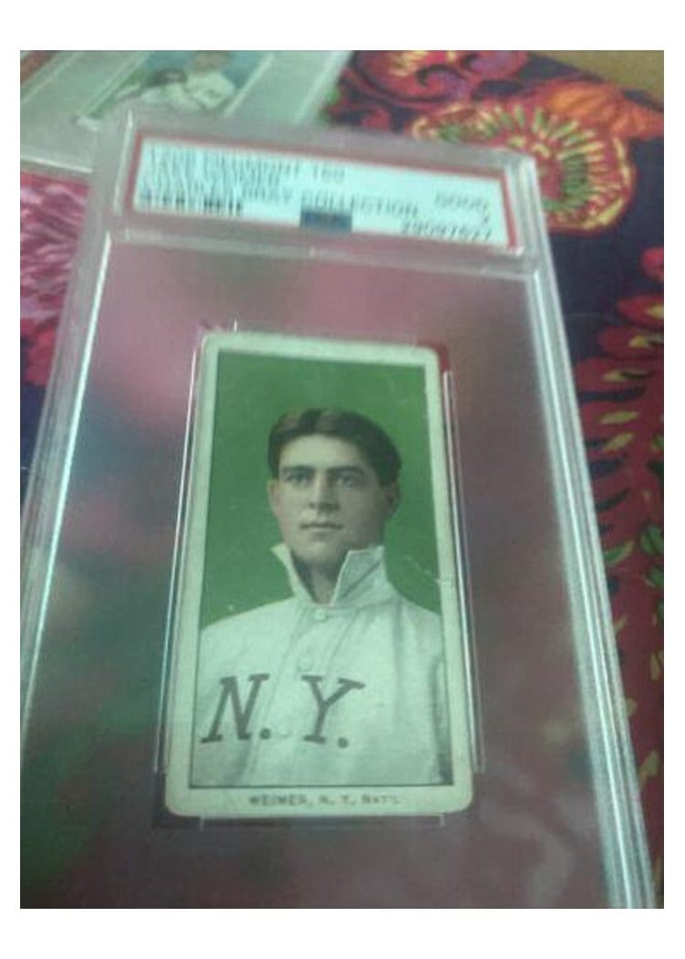 1909 T206 Piedmont 150 Jake Weimer card