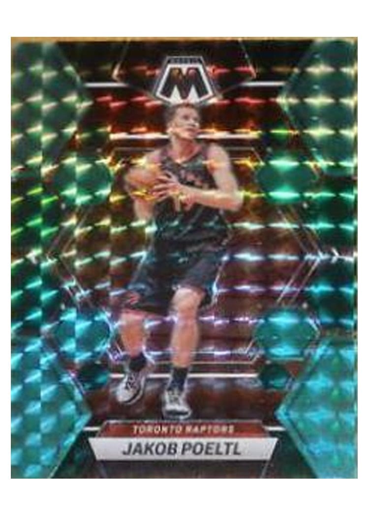 2022-23 Panini Mosaic Base Set Jakob Poeltl Choice Fusion Green #114 card