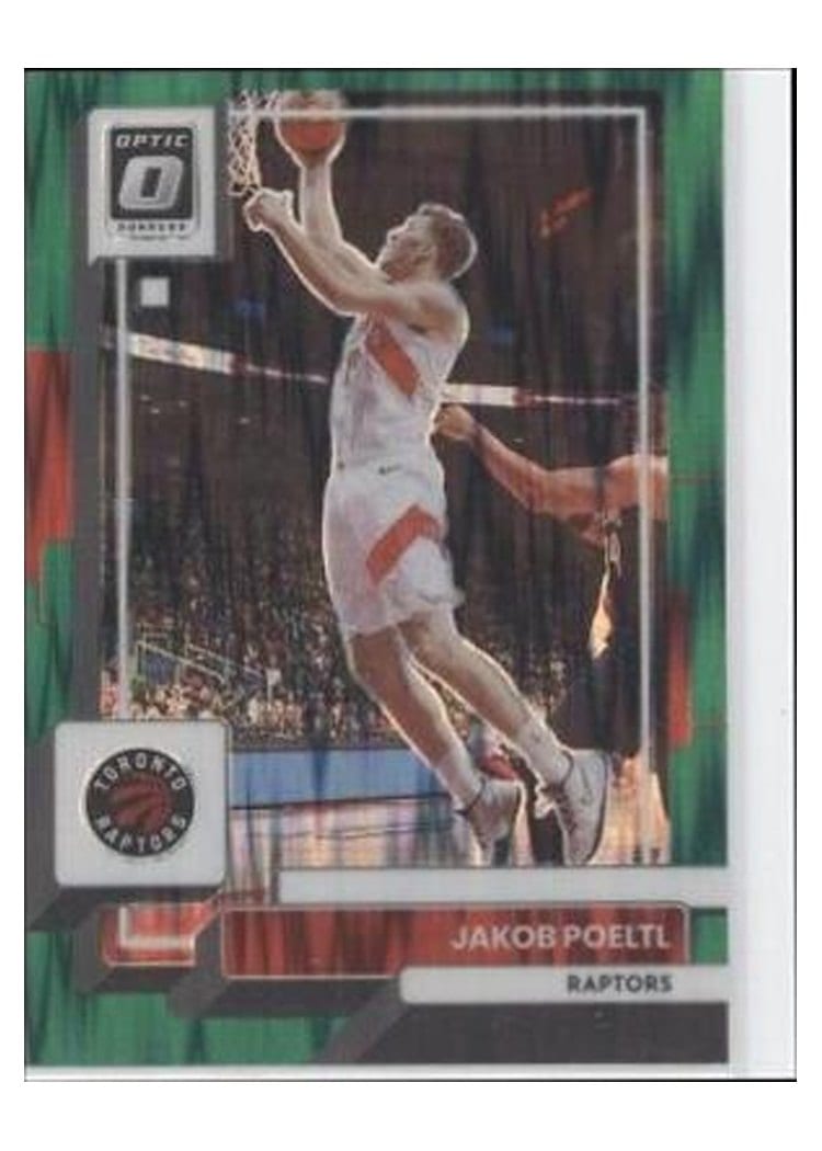 2022 Panini Donruss Optic Jakob Poeltl Green Shock #187 card