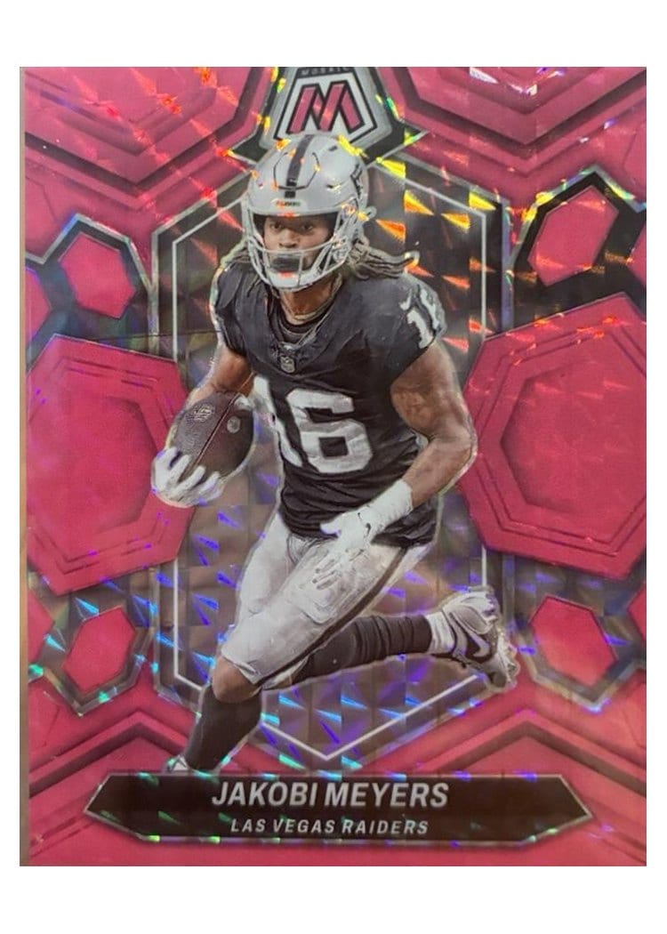 2024 Panini Mosaic Base Set Jakobi Meyers Pink Fluorescent #116 card