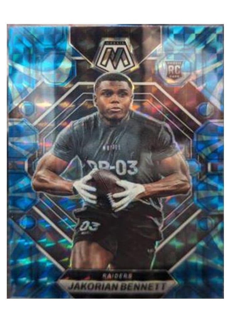 2023 Panini Mosaic Base Set Jakorian Bennett Blue Fluorescent #327 card
