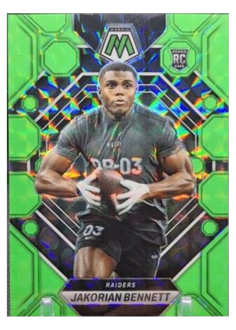 2023 Panini Mosaic Base Set Jakorian Bennett Green Fluorescent #327 card