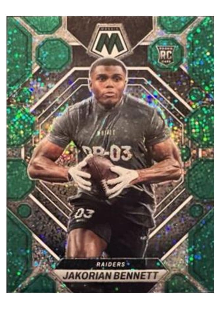 2023 Panini Mosaic Base Set Jakorian Bennett Green Sparkle #327 card