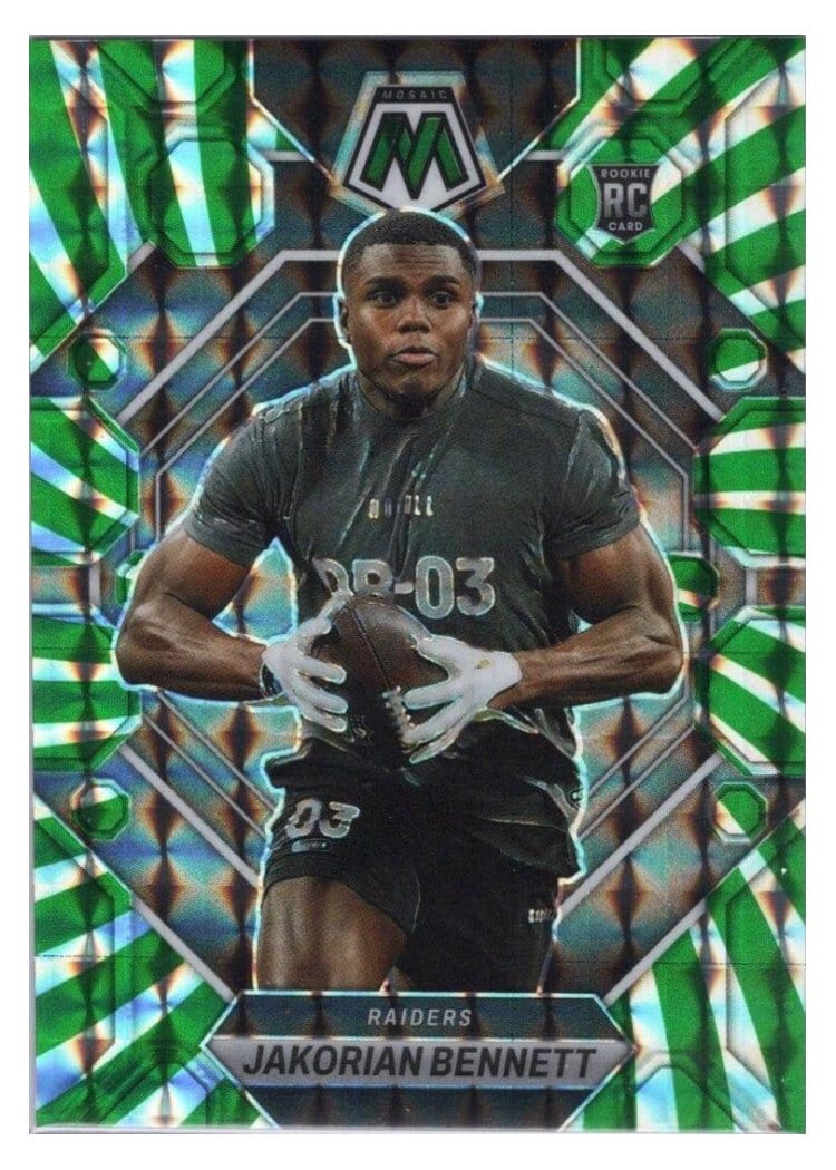 2023 Panini Mosaic Base Set Jakorian Bennett Green Swirl #327 card