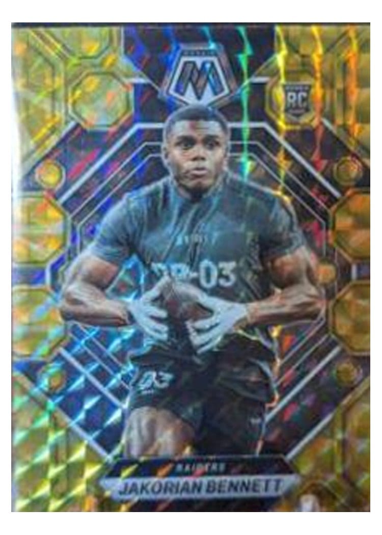 2023 Panini Mosaic Base Set Jakorian Bennett Reactive Yellow #327 card