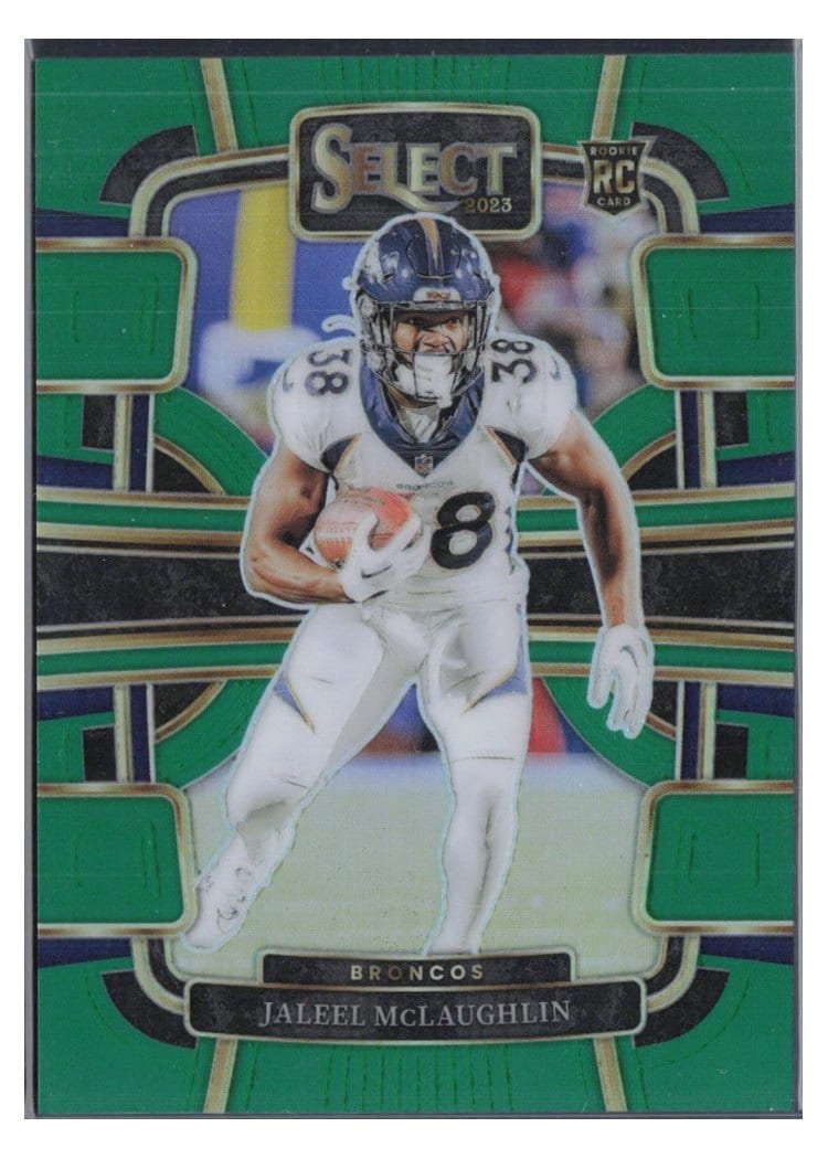 2023 Panini Select Base Set Jaleel McLaughlin Green Prizm #32 card