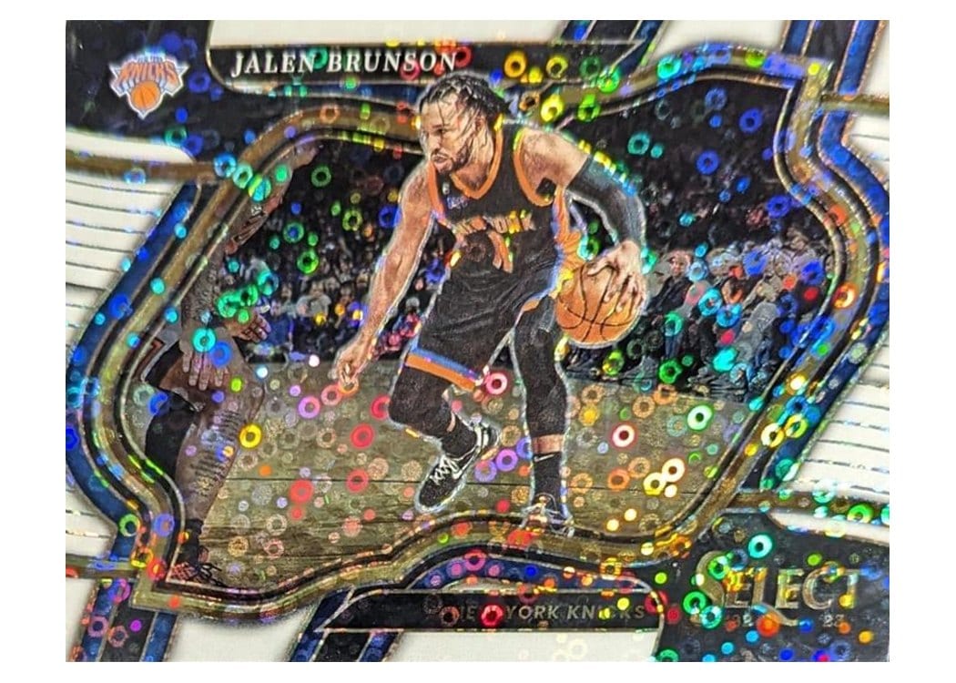 2022-23 Panini Select Base Set Jalen Brunson White Disco Prizm #222 card