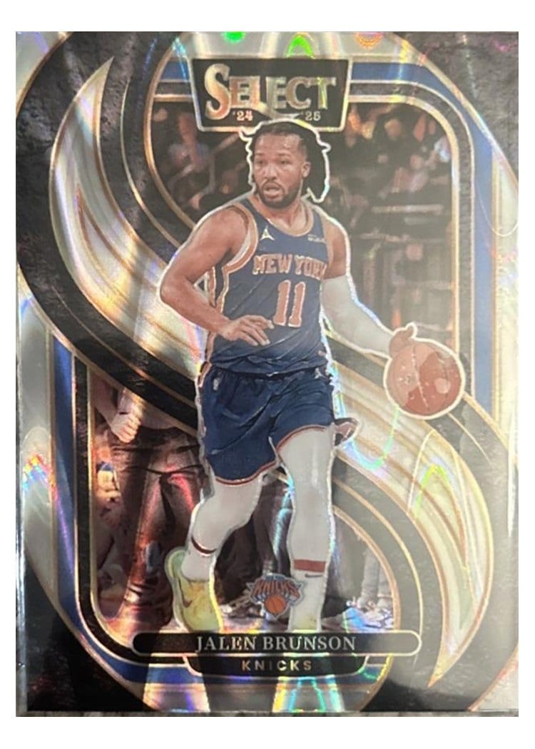 2024-25 Panini Select Base Set Jalen Brunson Green Tectonic Prizm #151 card