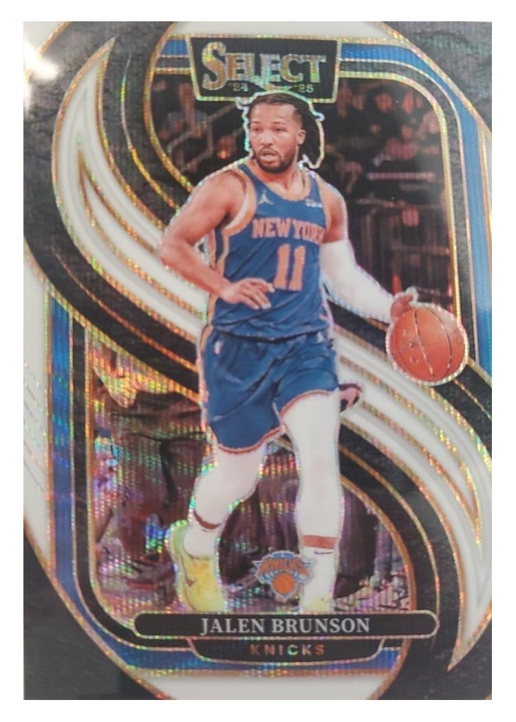 2024-25 Panini Select Base Set Jalen Brunson White Wave Prizm #151 card