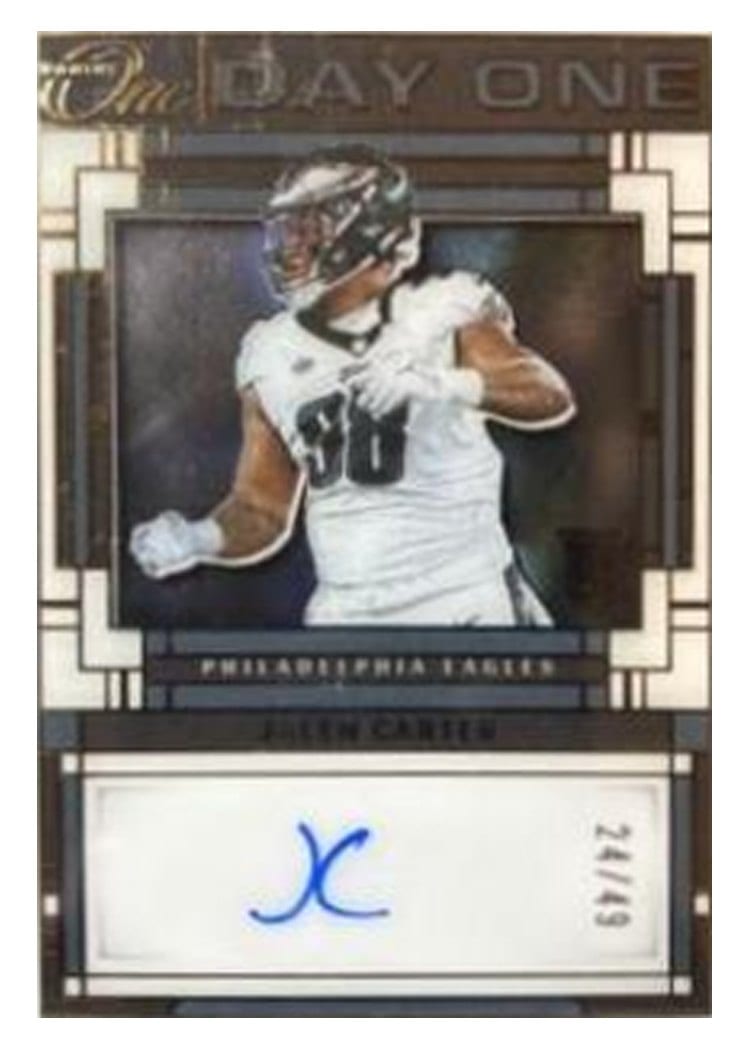 2023 Panini One Day One Autographs Jalen Carter #117 card