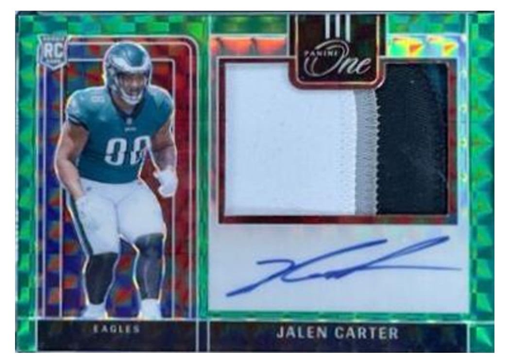 2023 Panini One Precision Rookie Patch Autographs Jalen Carter #303 card