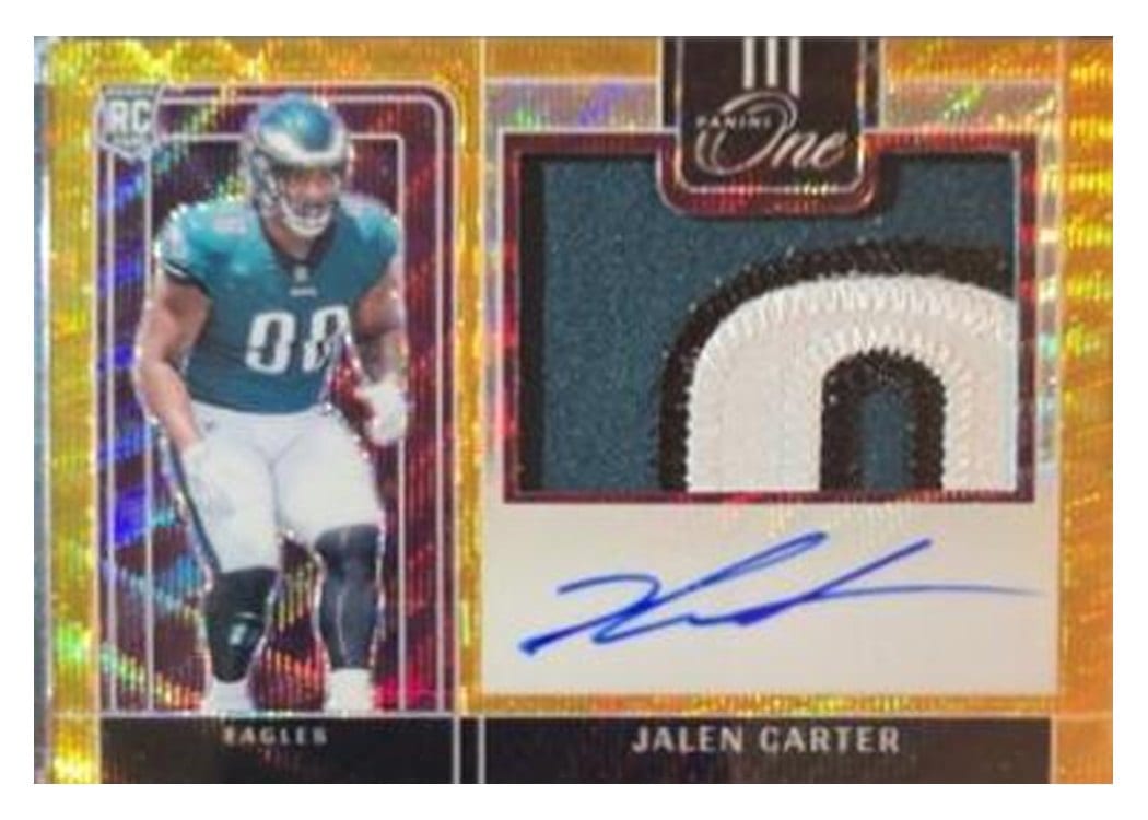 2023 Panini One Precision Rookie Patch Autographs Jalen Carter #303 card