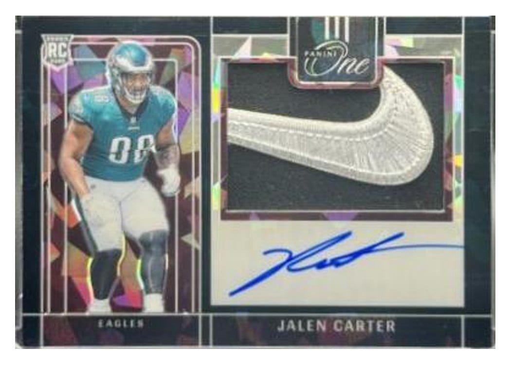2023 Panini One Precision Rookie Patch Autographs Jalen Carter #303 card