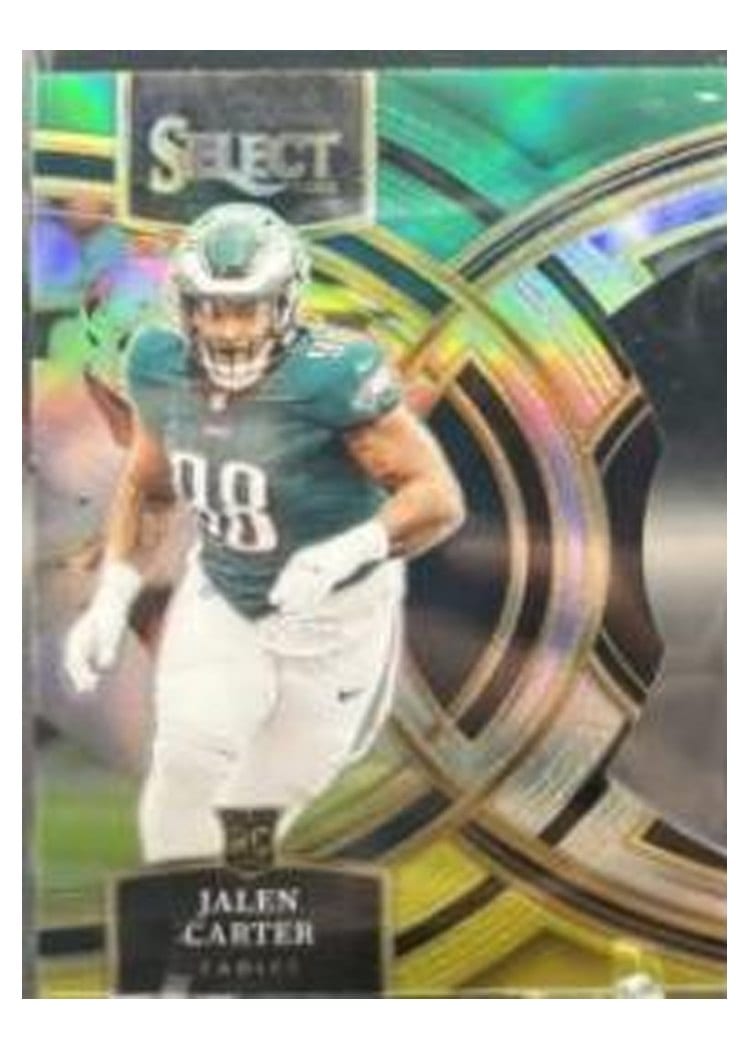 2023 Panini Select Jalen Carter Green Yellow Prizm Die-Cut #171 card