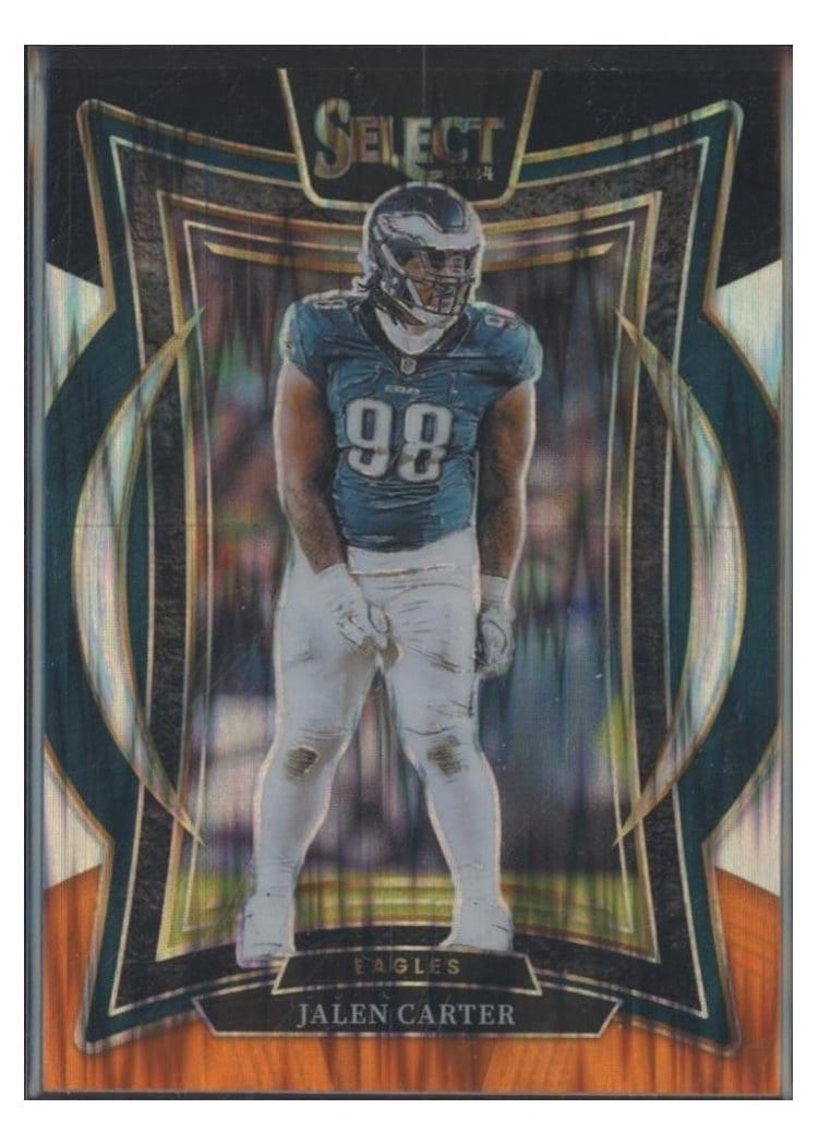 2024 Panini Select Base Set Jalen Carter Black Orange Prizm Shock #65 card