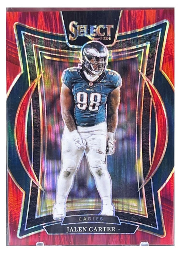 2024 Panini Select Base Set Jalen Carter Red Prizm Shock #65 card