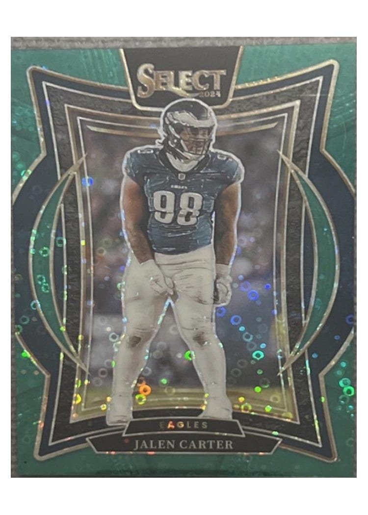 2024 Panini Select Base Set Jalen Carter Green Disco Prizm #65 card