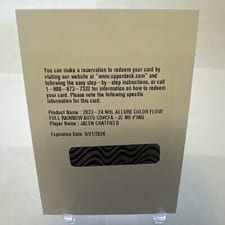 2023-24 Upper Deck Allure Color Flow Full Rainbow Auto Jalen Chatfield #CFA-JC card