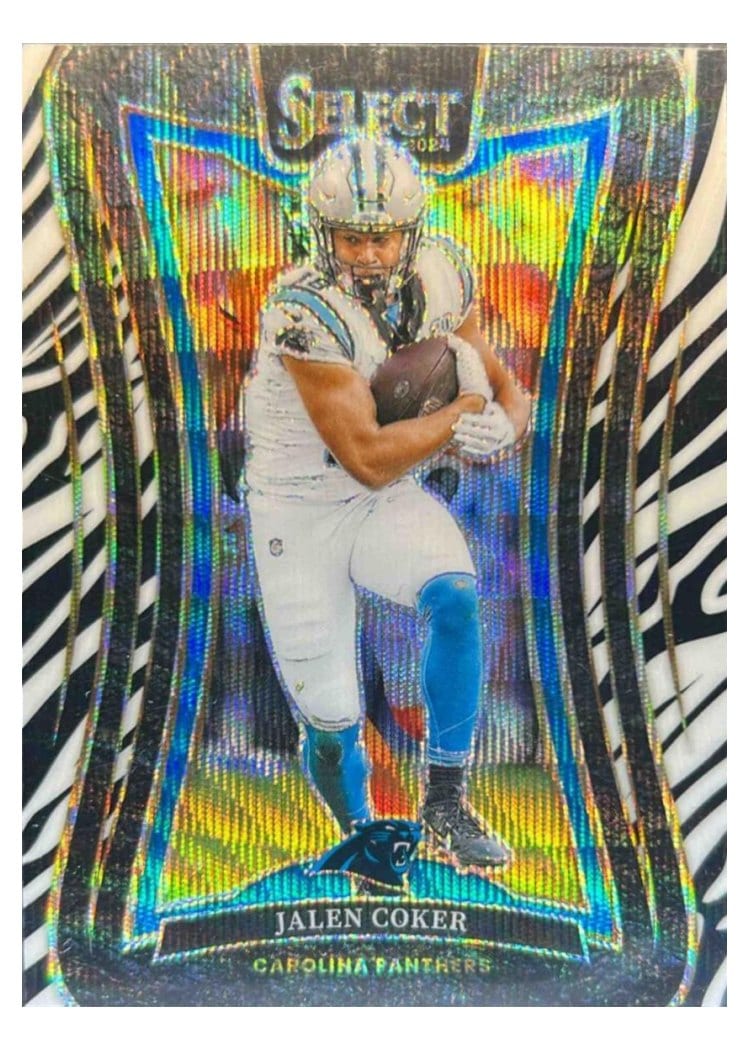 2024 Panini Select Base Set Jalen Coker Zebra Prizm #355 card