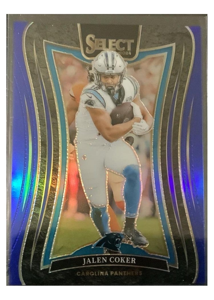 2024 Panini Select Base Set Jalen Coker Blue Prizm #355 card