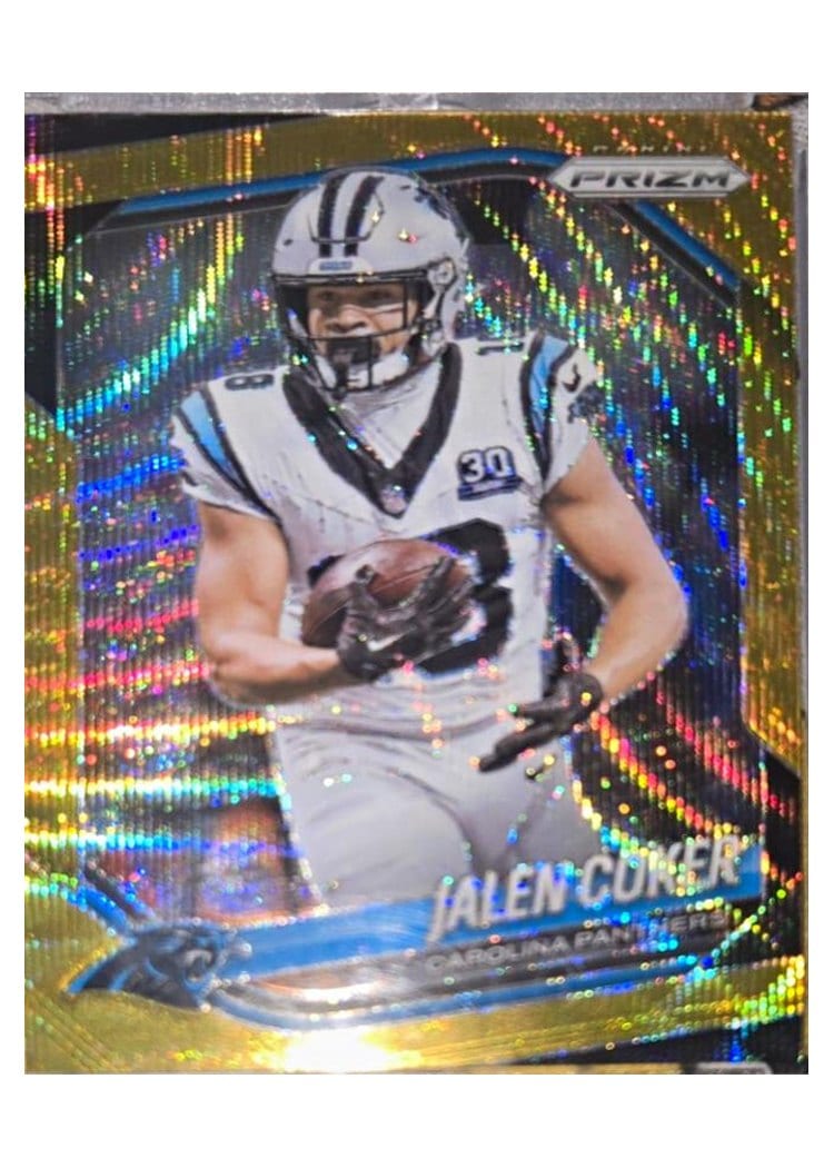 2025 Panini Prizm Base Set Jalen Coker Gold Wave #55 card