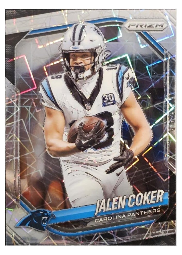 2025 Panini Prizm Base Set Jalen Coker Lazer #55 card