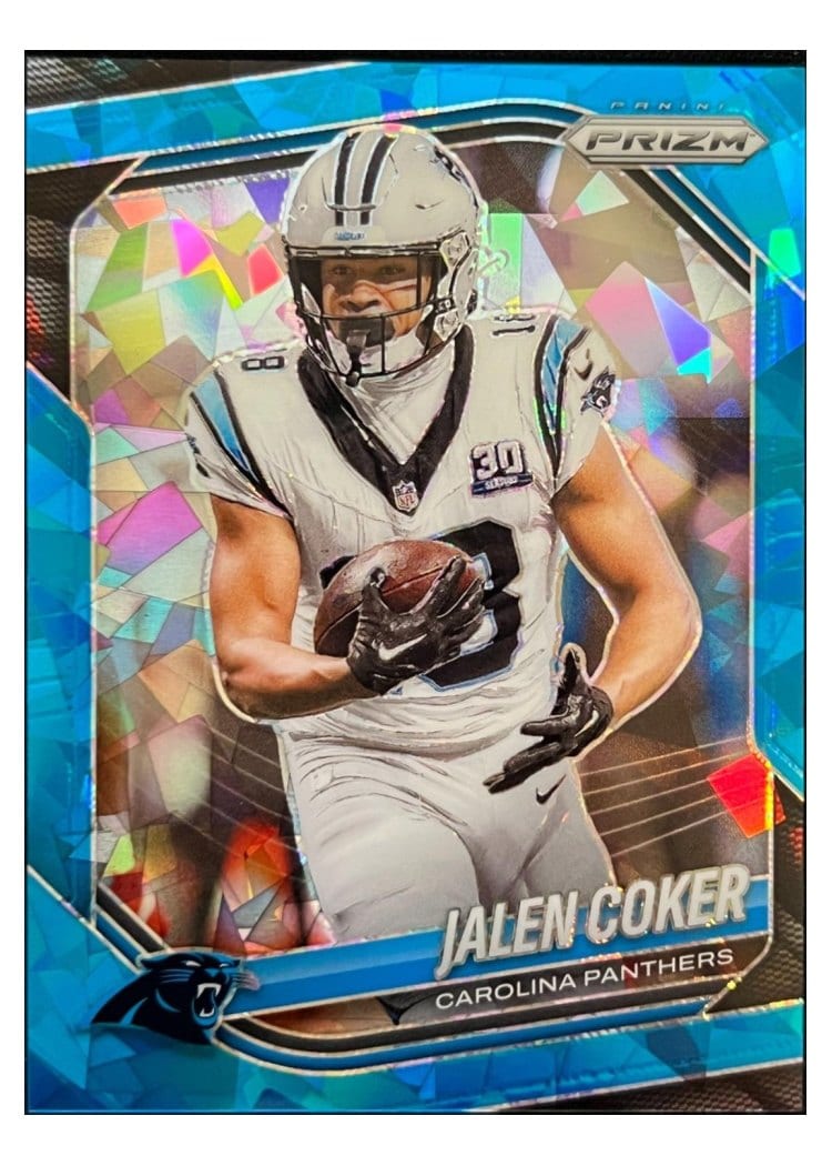 2025 Panini Prizm Base Set Jalen Coker Blue Ice #55 card