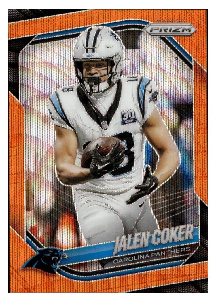 2025 Panini Prizm Base Set Jalen Coker Orange Wave #55 card