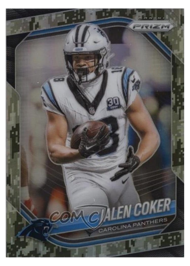2025 Panini Prizm Base Set Jalen Coker Forest Camo #55 card