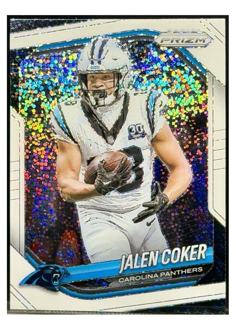2025 Panini Prizm Base Set Jalen Coker White Sparkle #55 card