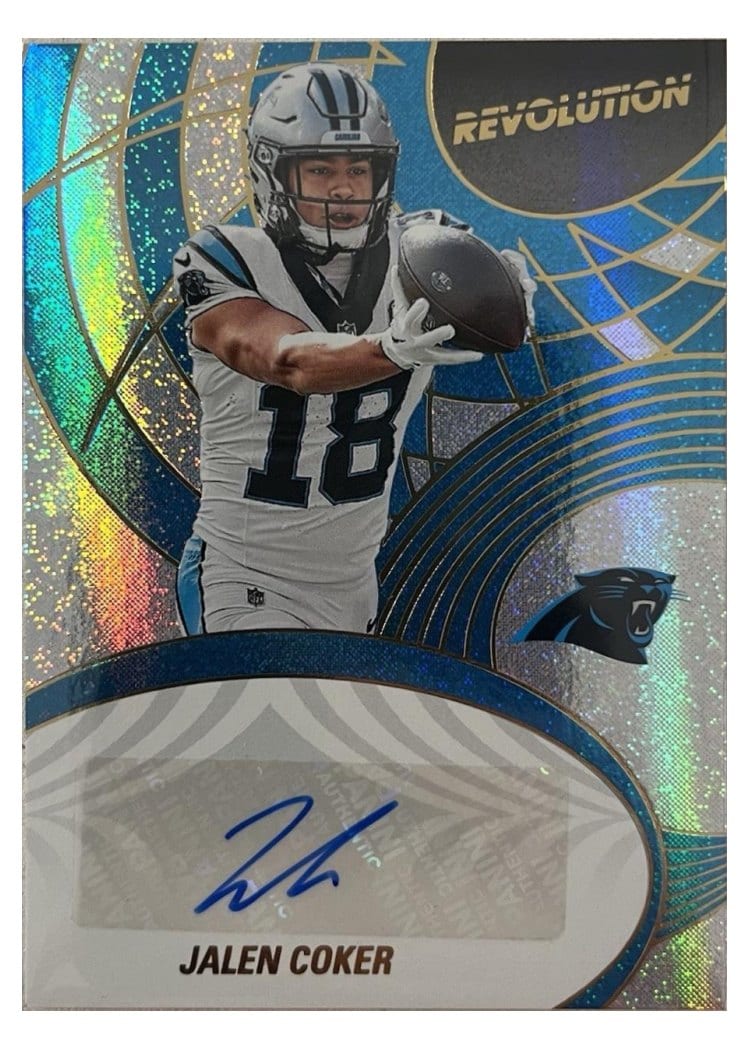 2025 Panini Revolution Autographs Jalen Coker #7 card