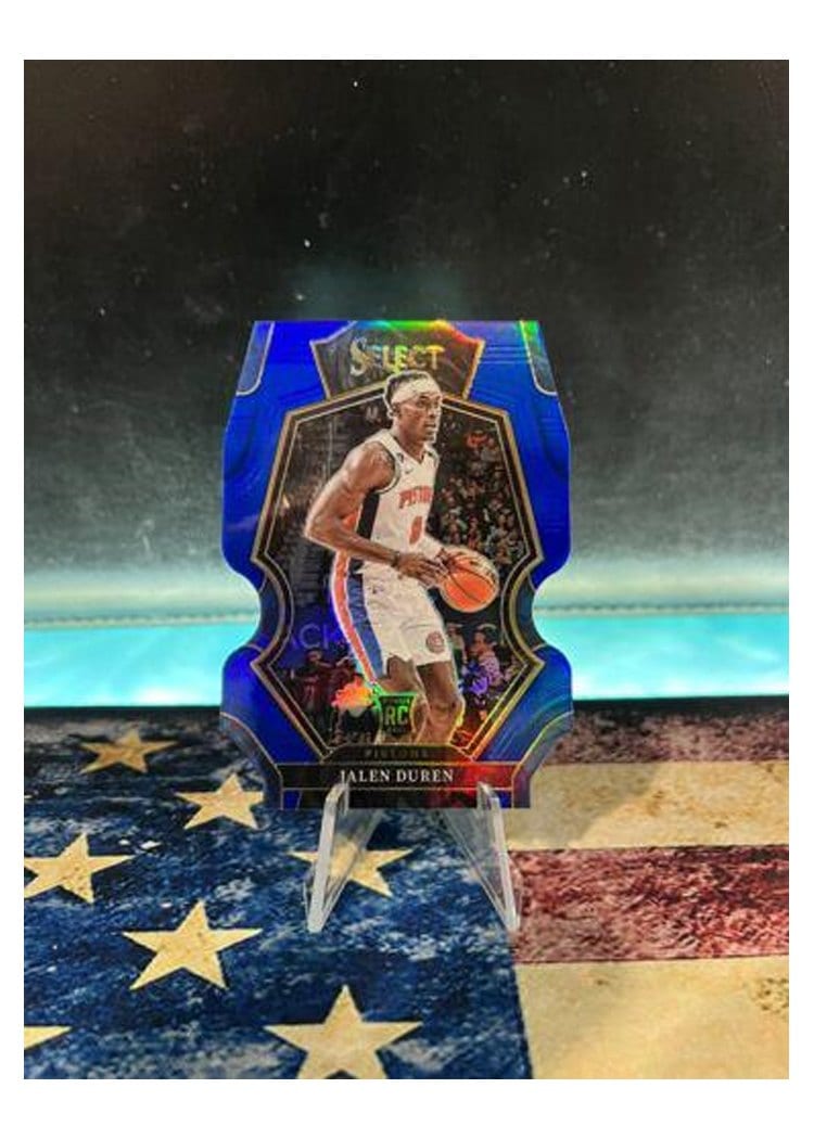 2022-23 Panini Select Base Set Jalen Duren Blue Die Cut Prizm #176 card