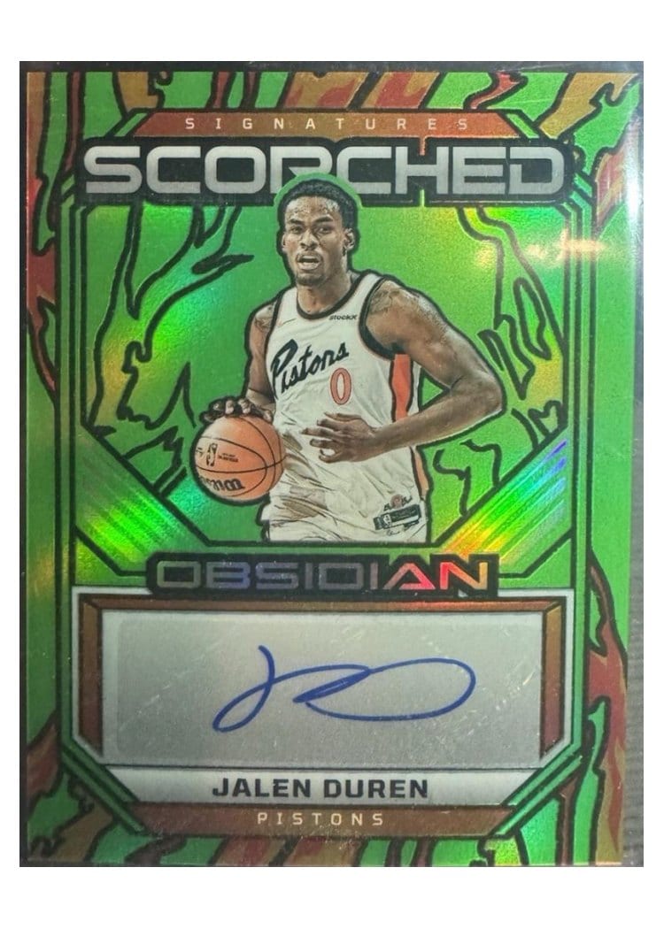 2024-25 Panini Obsidian Scorched Signatures Jalen Duren #SS-JDD card