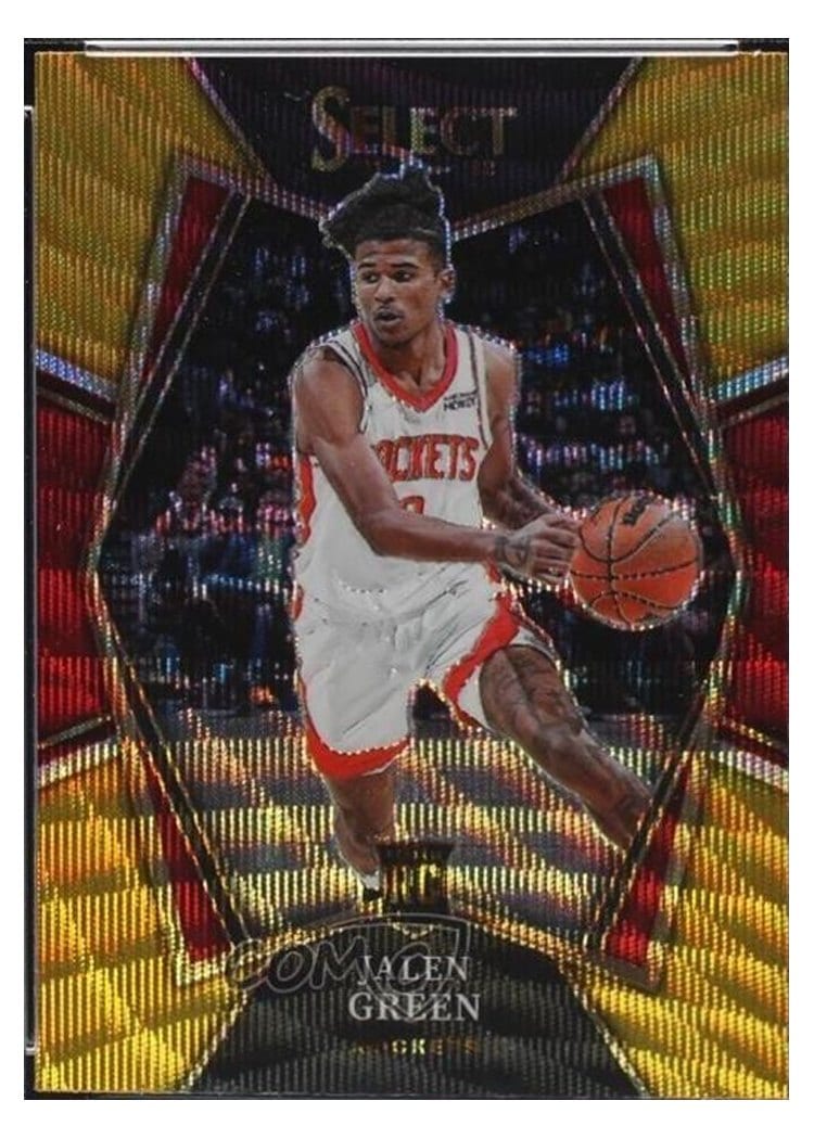 2021-22 Panini Select Base Set Jalen Green Gold Wave Prizm #190 card