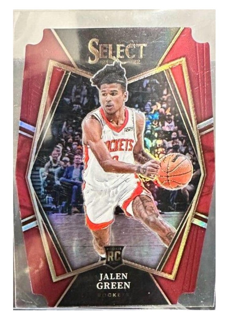 2021-22 Panini Select Base Set Jalen Green Maroon Prizm Die Cut #190 card