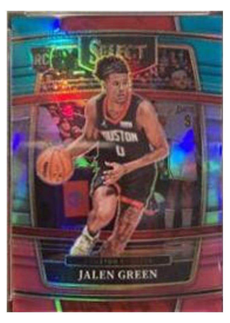 2021-22 Panini Select Base Set Jalen Green Teal White Pink Prizm #7 card
