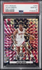 2021 Panini Mosaic Jalen Green Pink Swirl #259 card