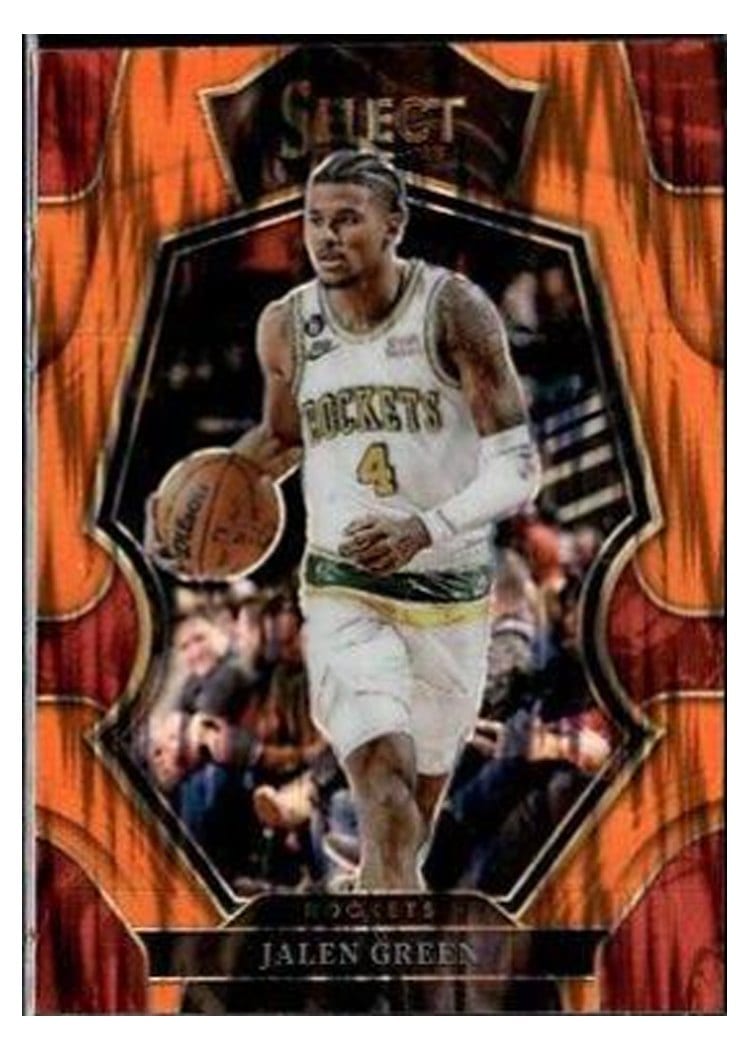 2022-23 Panini Select Base Set Jalen Green Orange Flash Prizm #152 card
