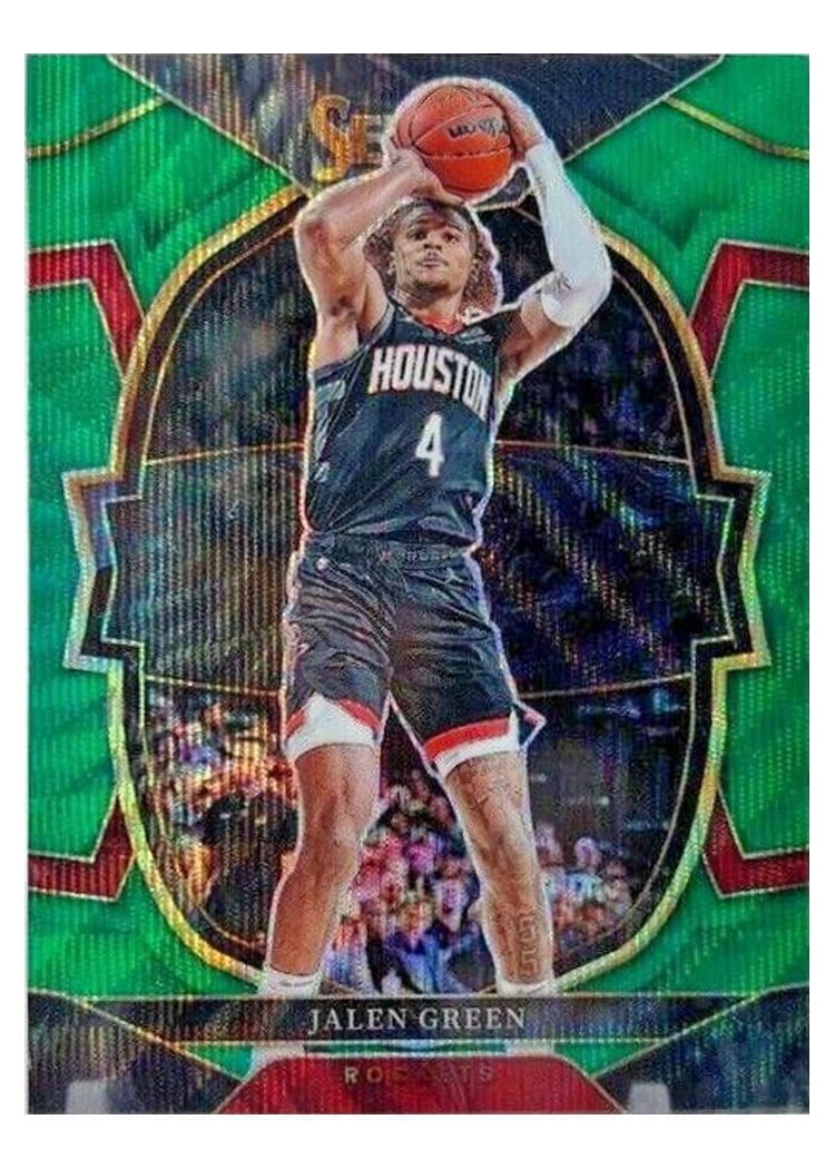 2022-23 Panini Select Base Set Jalen Green Green Wave Prizm #52 card