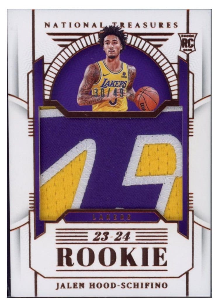 2023-24 Panini National Treasures Rookie Patches Jalen Hood-Schifino Bronze Rookie Patch #156 card