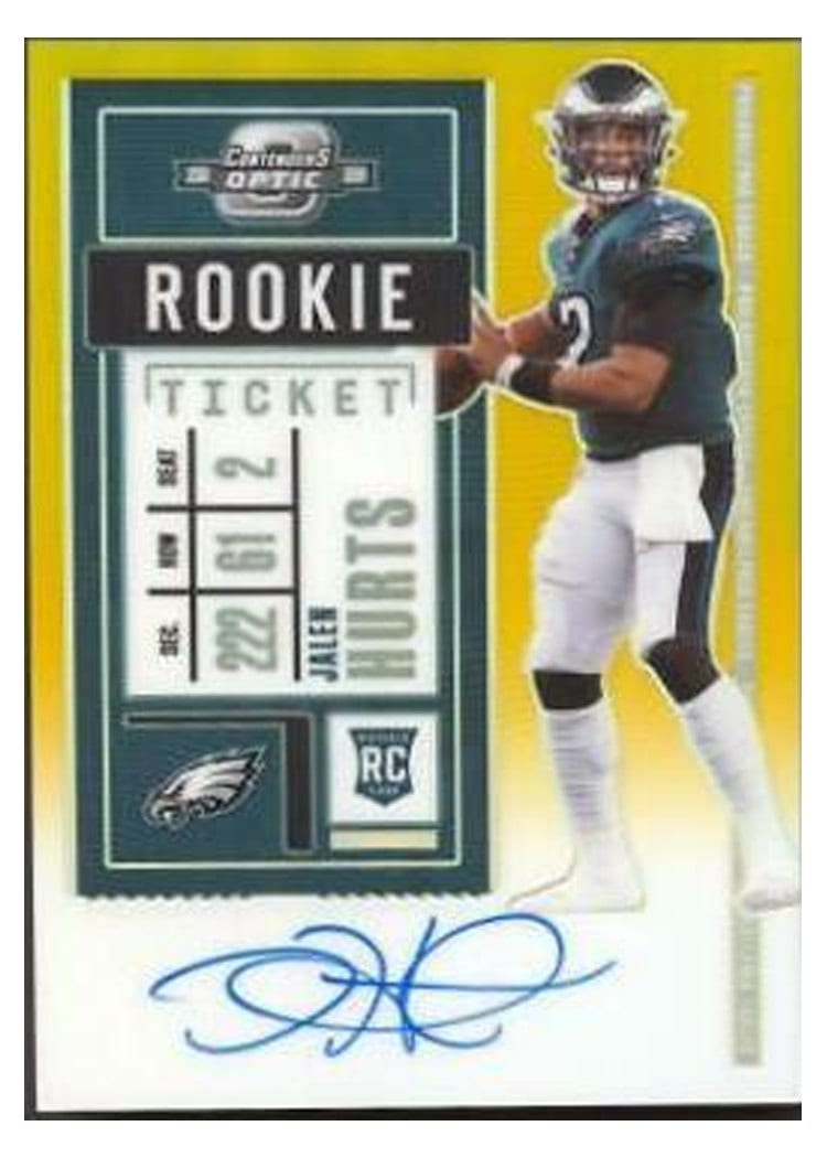 2020 Panini Contenders Optic Base Set Jalen Hurts #122 card