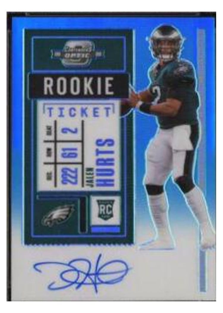 2020 Panini Contenders Optic Base Set Jalen Hurts #122 card