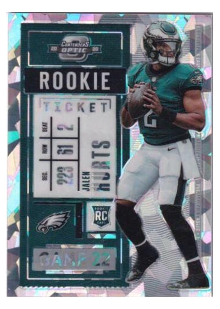 2020 Panini Contenders Optic Base Set Jalen Hurts Cracked Ice #77 card