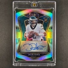 2020 Panini Select Rookie Signatures Jalen Hurts #RS-JHU card