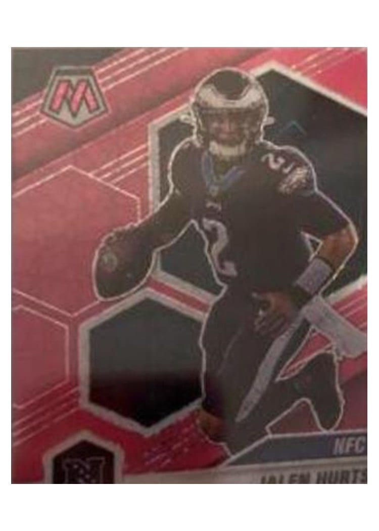 2021 Panini Mosaic Base Set Jalen Hurts Pink Fluorescent #208 card
