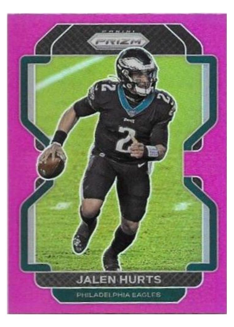 2021 Panini Prizm Base Set Jalen Hurts Pink Prizm #221 card